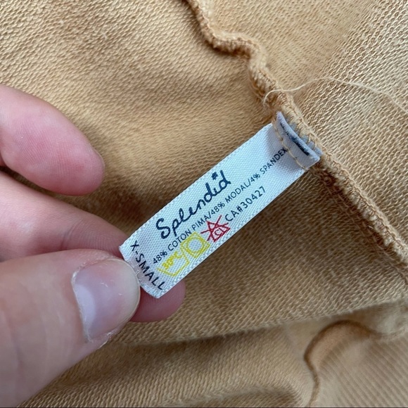 SPLENDID Tan Zip Up Hoodie Jacket - Picture 6 of 7